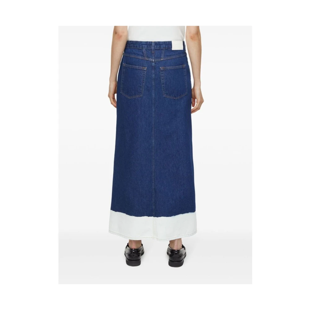 closed Denim Color-Block Rok met Split Blue Dames