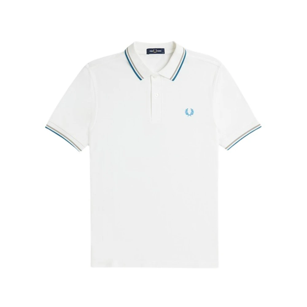 Fred Perry 2 Kleur Katoenen Polo Shirt White Heren