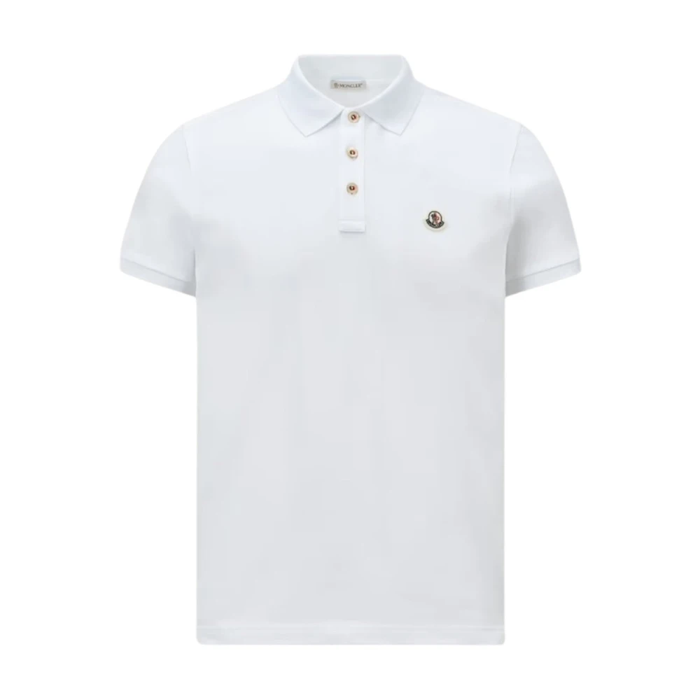 Moncler Katoenen polo met logopatch White Heren
