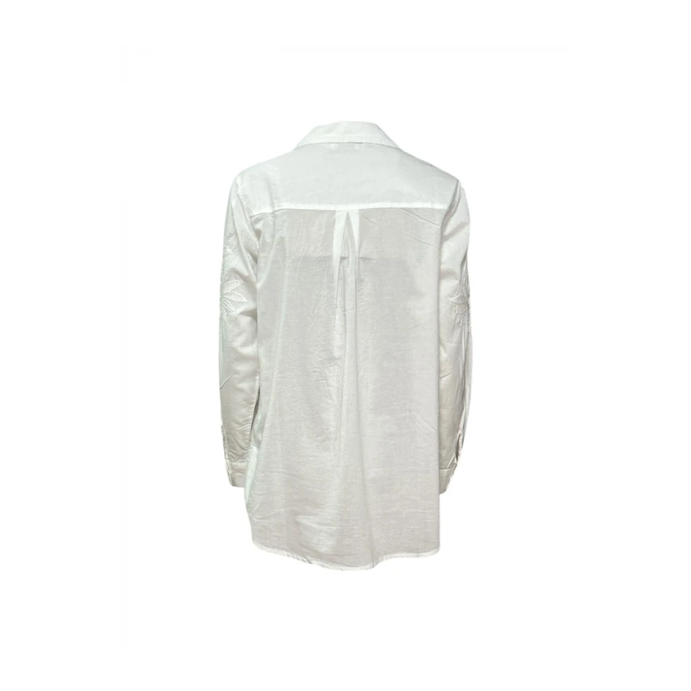 Molly Bracken Geborduurde Oversized Overhemd White Dames