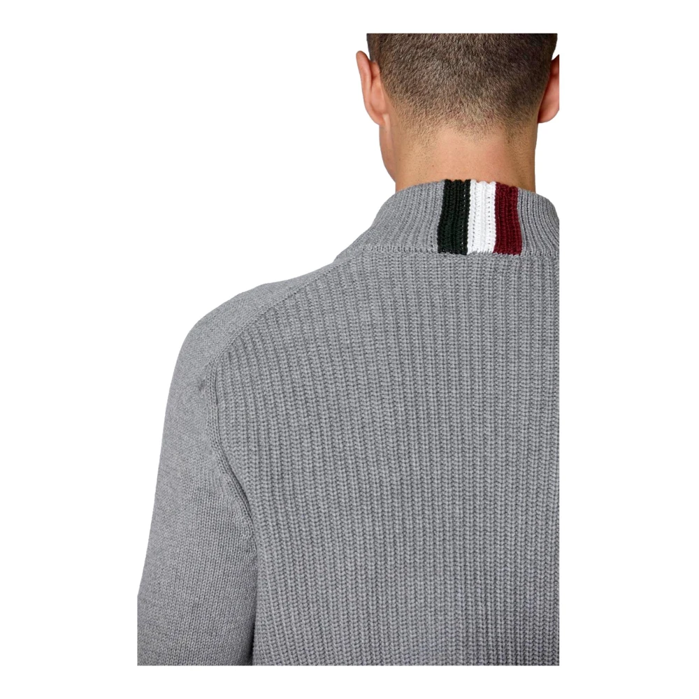 aeronautica militare Heren Katoenen Vest met Engelse Rib Ma1454 Grijs Gray Heren
