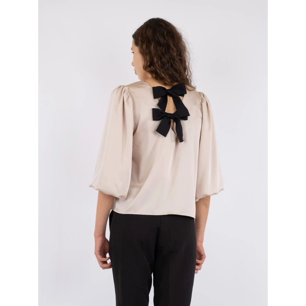 NEO NOIR Satijnen Blouse Beige Dames