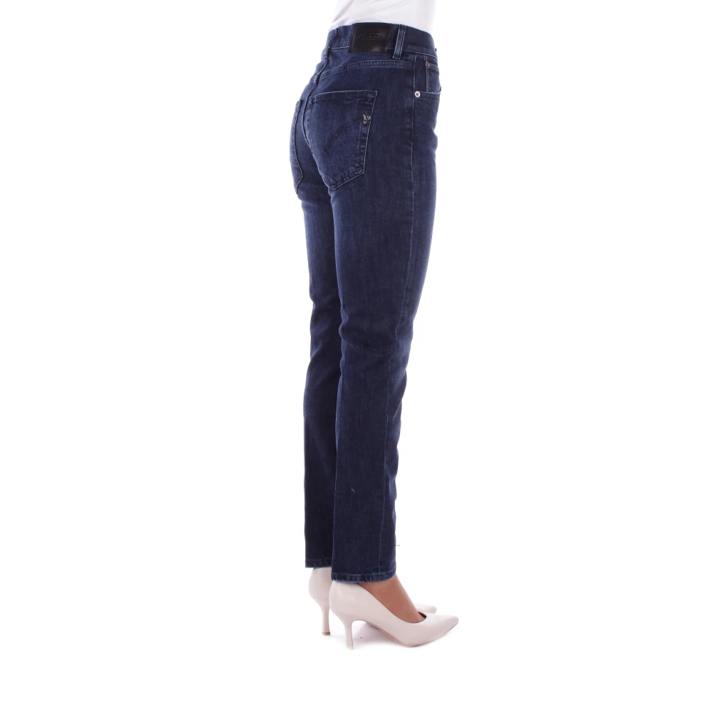 Dondup Denim Skinny Stretch Jeans met Logo Blue Dames