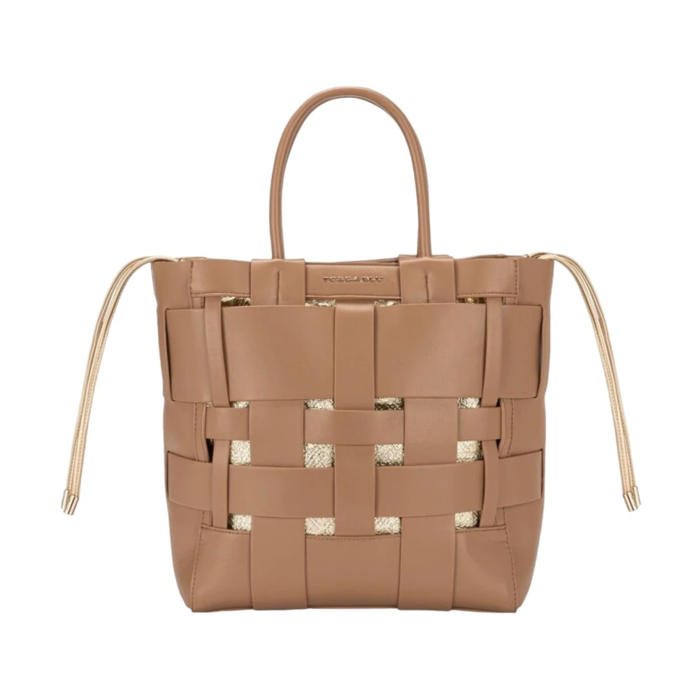 Tosca Blu Handtas Elegante Leren Tote Tas Brown Dames