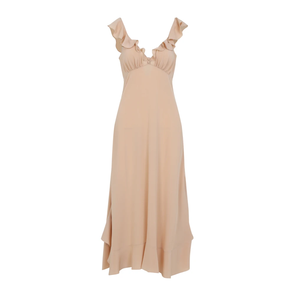 Chloé Zijden Nude & Neutrals Jurk Beige Dames