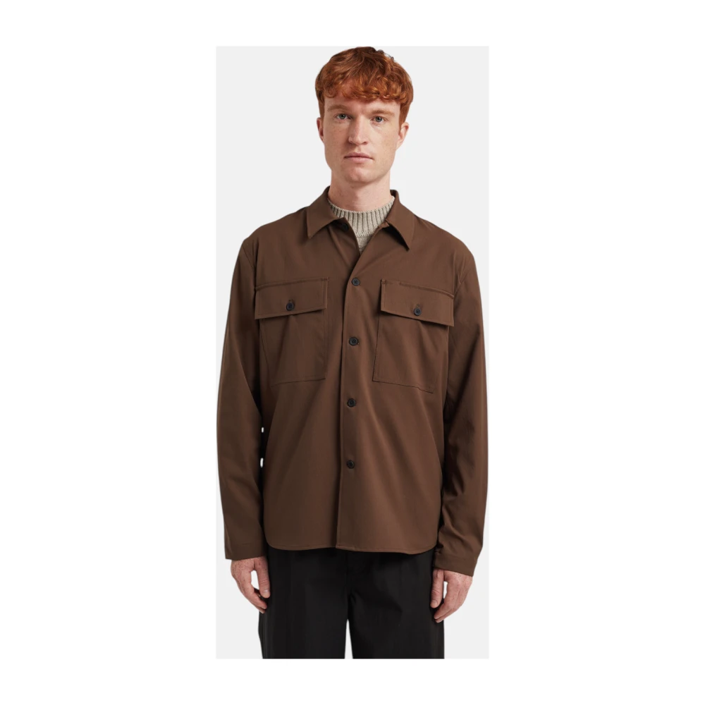 Norse Projects Hjalmer Chestnut Twill Overshirt Brown Heren