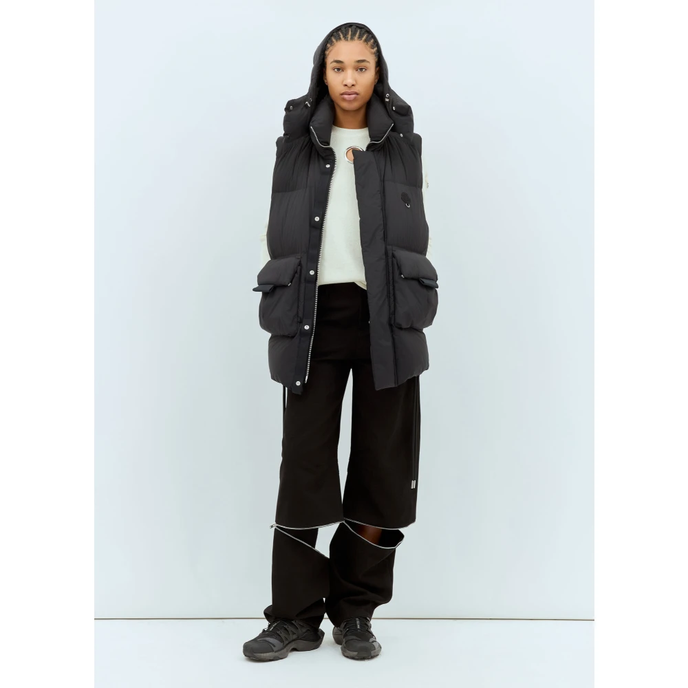 Moncler Gewatteerd donsvest met afneembare capuchon Black Dames