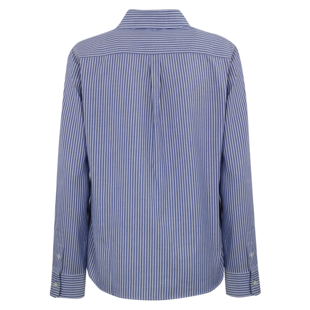 Max Mara Weekend Gestreept katoenen Oxford-overhemd Blue Dames