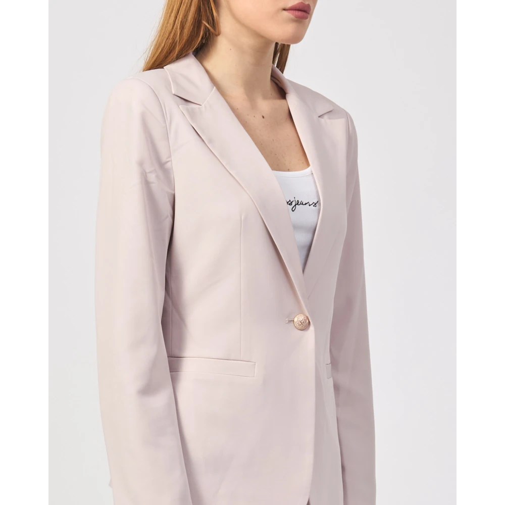 YES ZEE Roze Jas met Revers Kraag Pink Dames