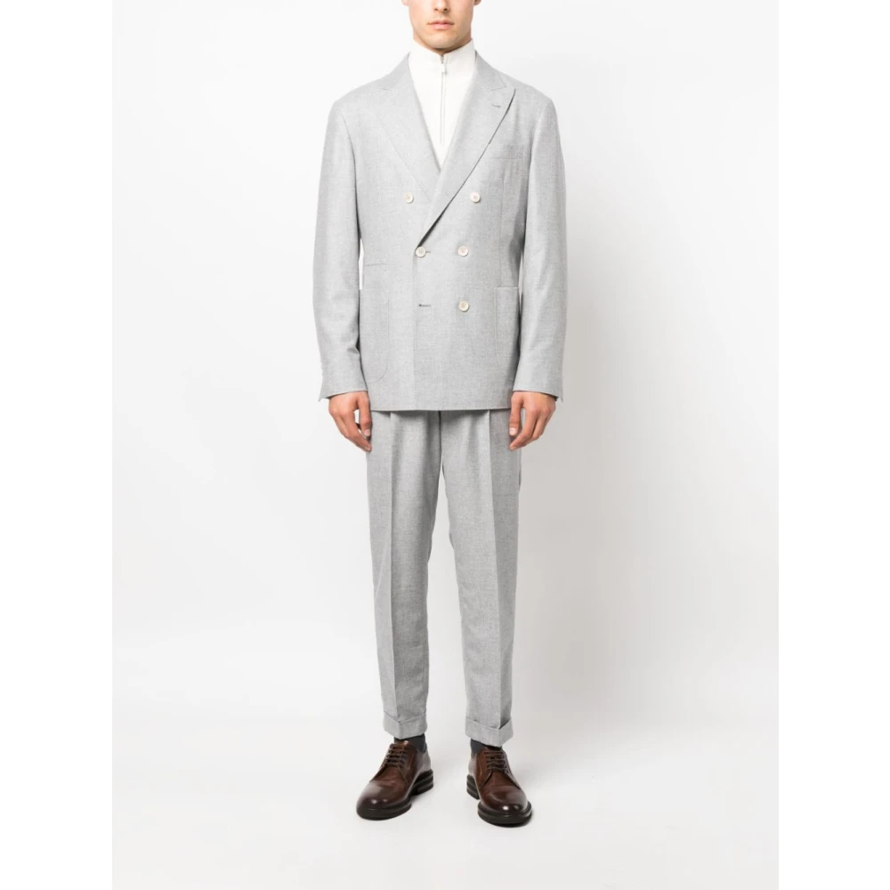 BRUNELLO CUCINELLI Grijze Broek Elegante Stijl Gray Heren