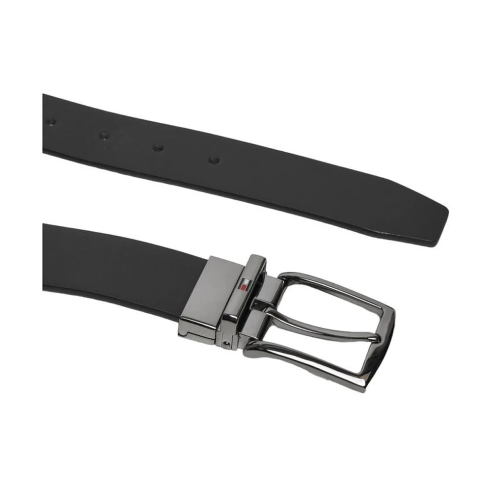 Tommy Hilfiger Klassieke leren riem voor mannen Black Heren