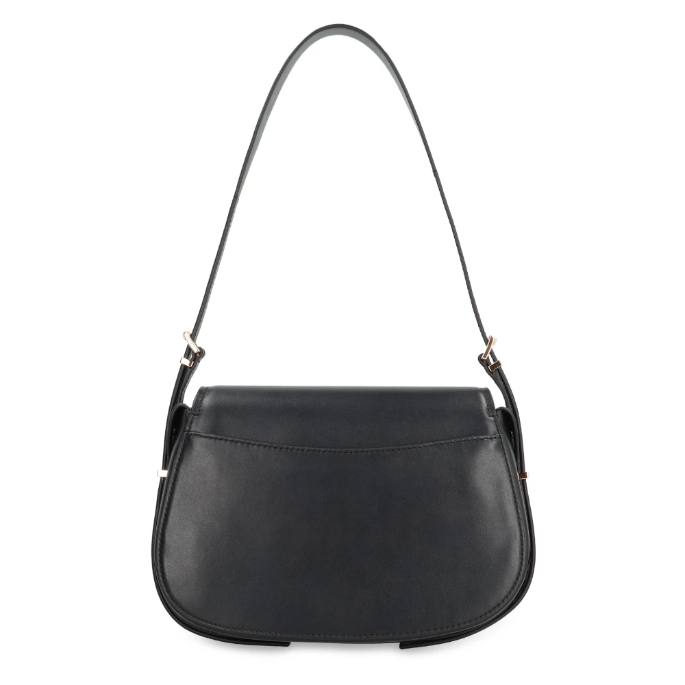 Michael Kors Leren Crossbody Tas met Magnetische Flap Black Dames