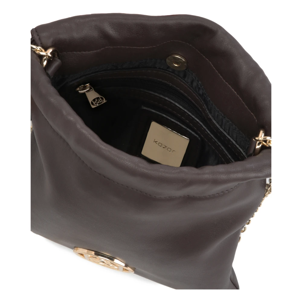 Kazar Kleine leren zak op een ketting Brown Dames