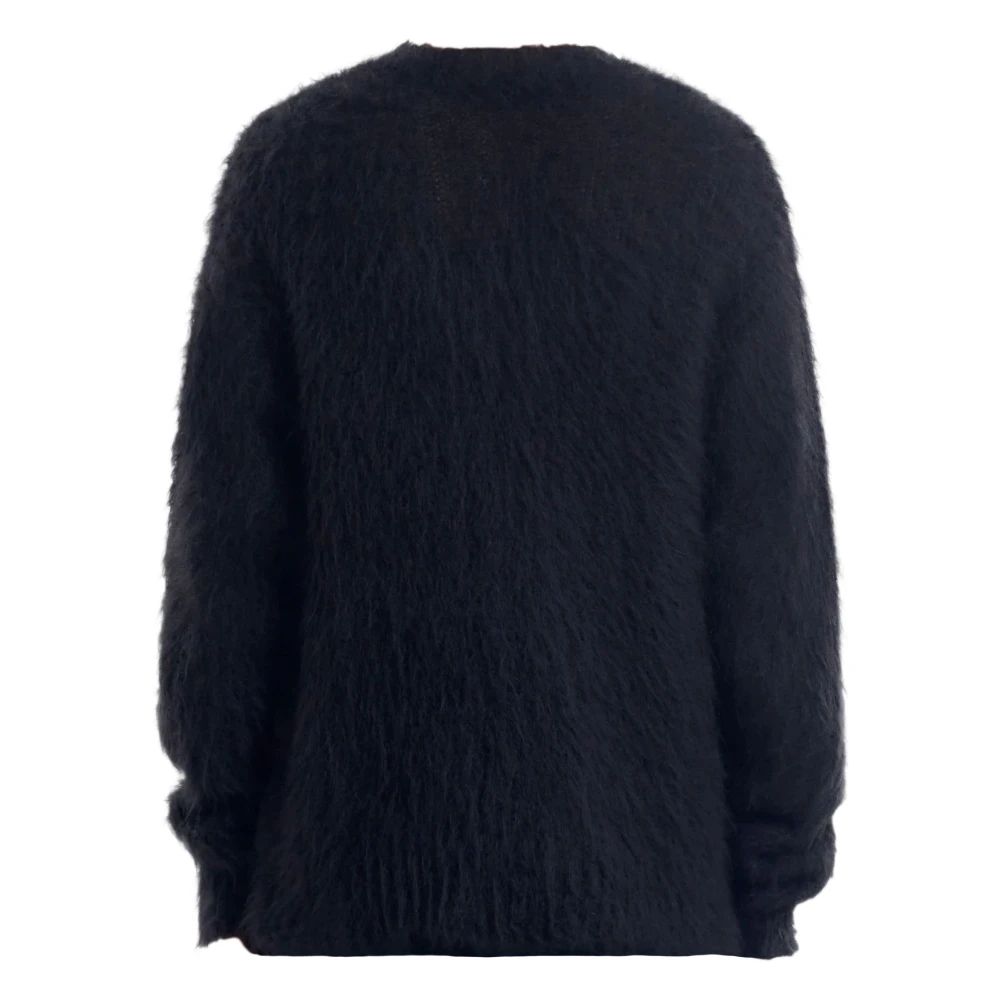 Marni Zwarte Mohair Cardigan Sweater Black Heren