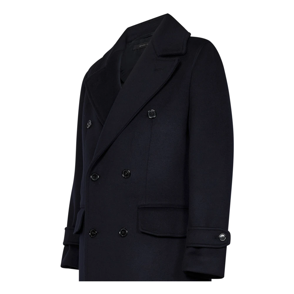 Brioni Blauwe Wol Double-Breasted Jas Blue Heren