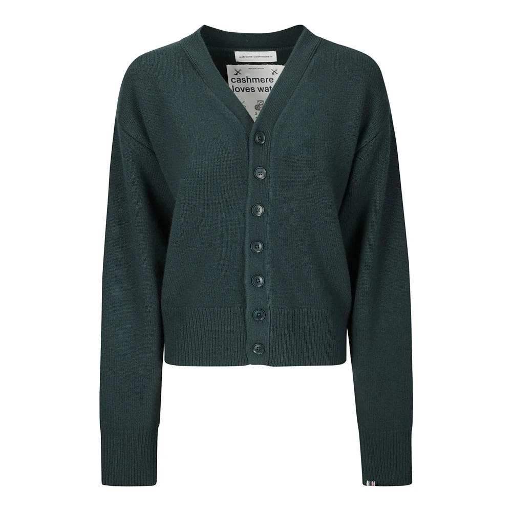 Extreme Cashmere Stilren Clover Cardigan Jeans Green, Dam