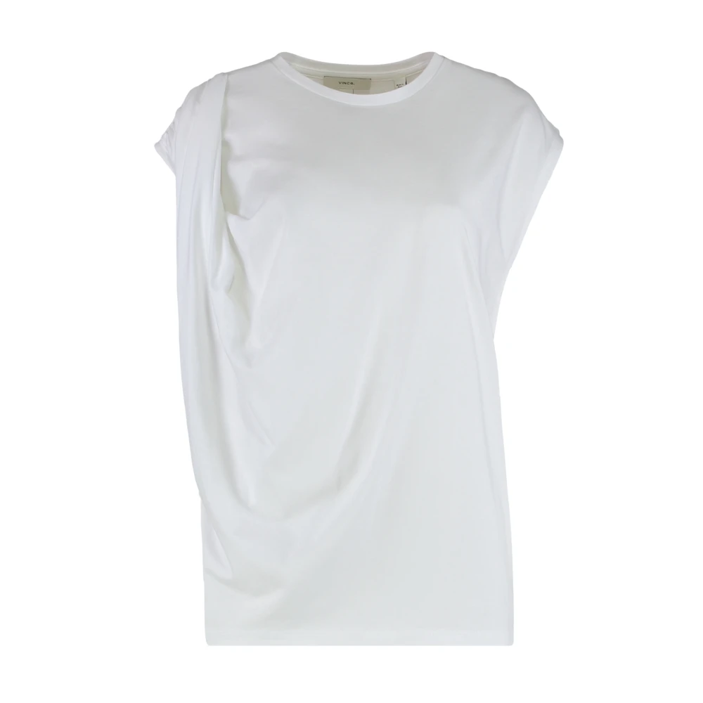 Vince Women's White Pima Cotton-Blend Draped Relaxed Top