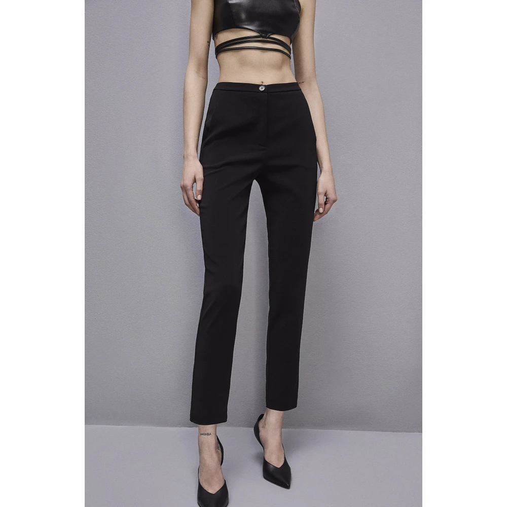 PATRIZIA PEPE Broek Essential cigarette pants Black Dames