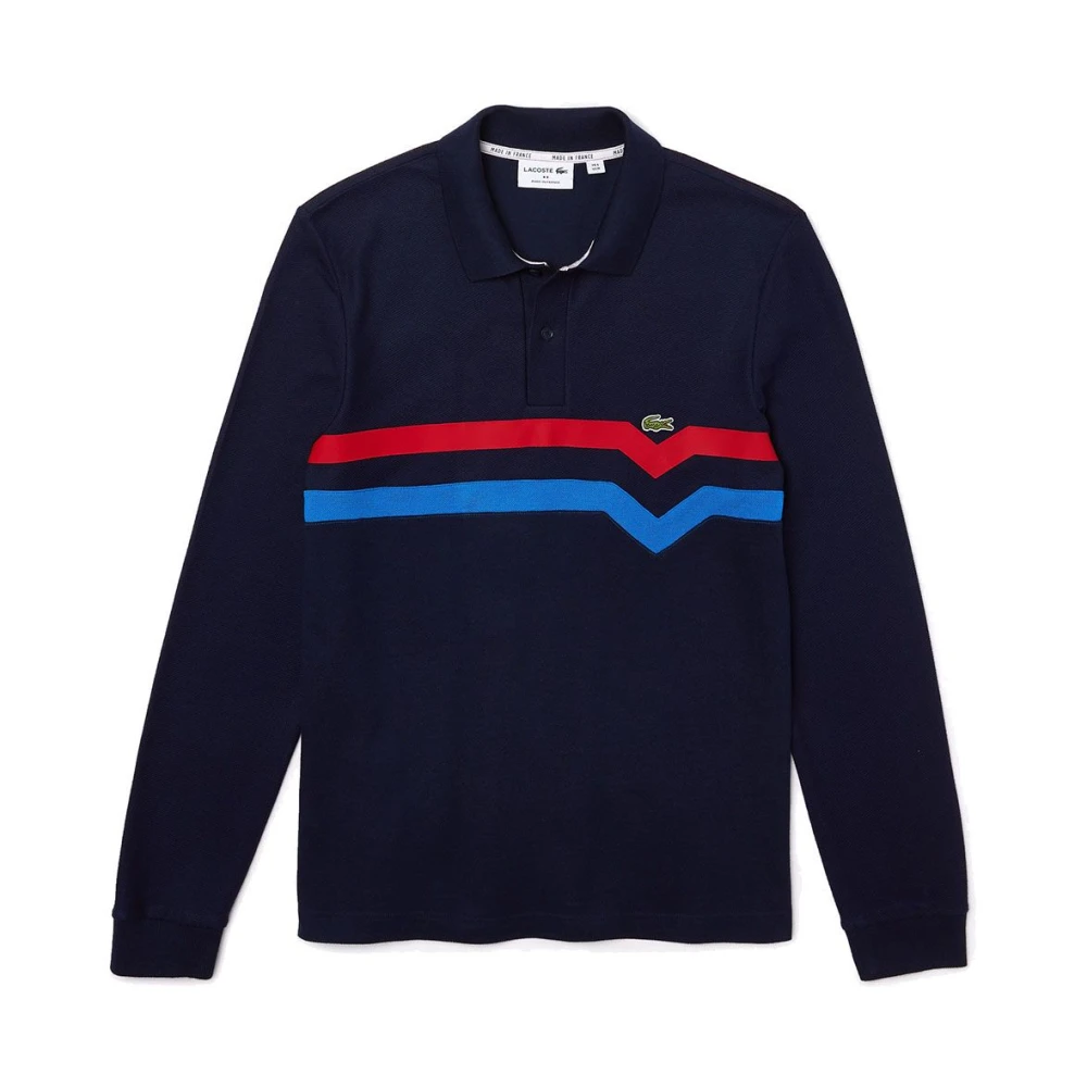 Lacoste Regular Fit Polo Made in Frankrijk met Tricolor Strepen Blue Heren