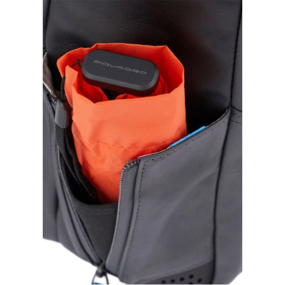 Piquadro Grijze rugzak met anti-diefstal functies Gray Unisex
