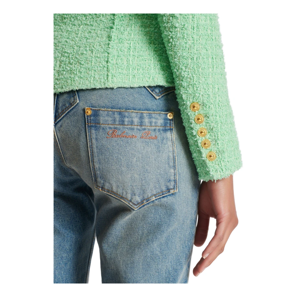Balmain Jolie Madame Tweed Jacket Green Dames