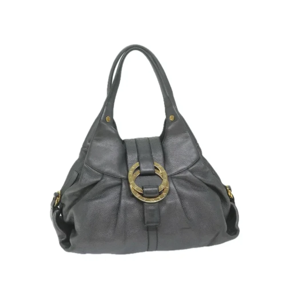 Bvlgari Vintage Pre-owned Leather handbags Gray Dames