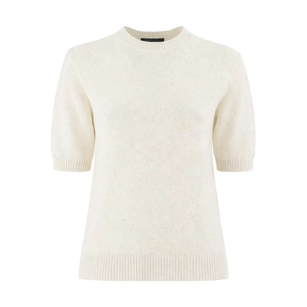 Fabiana Filippi White T-Shirts, Female, M, Short-Sleeved Crewneck Jumper