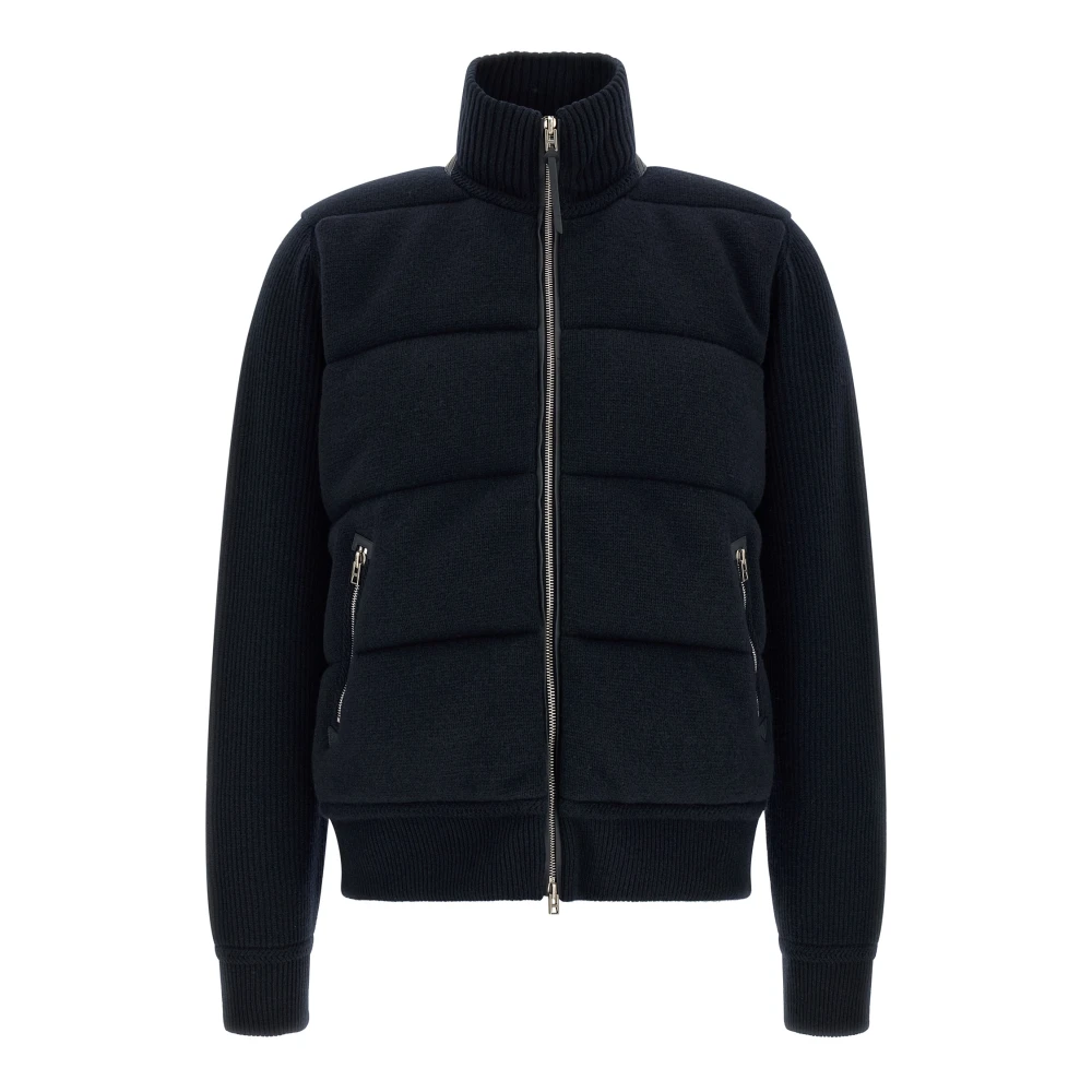 Tom Ford , Cardigans, Male, Blue, L, Quilted Knit Panel Jacket - Image 5