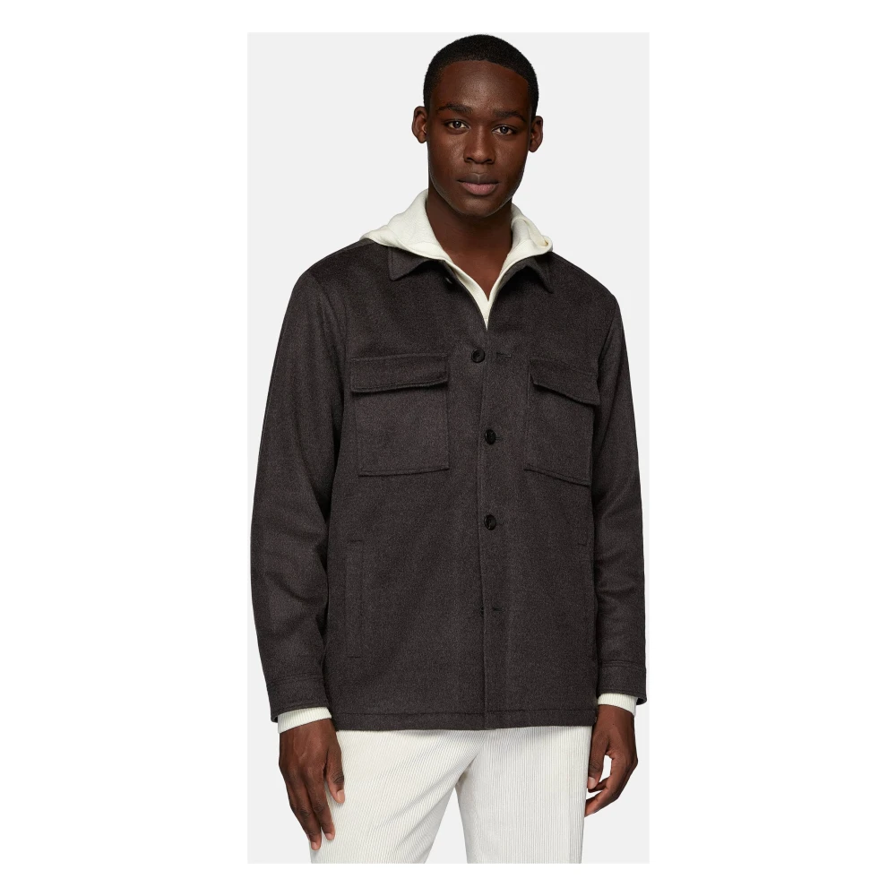 Boggi Milano Link Shirt Jacket Brown Heren