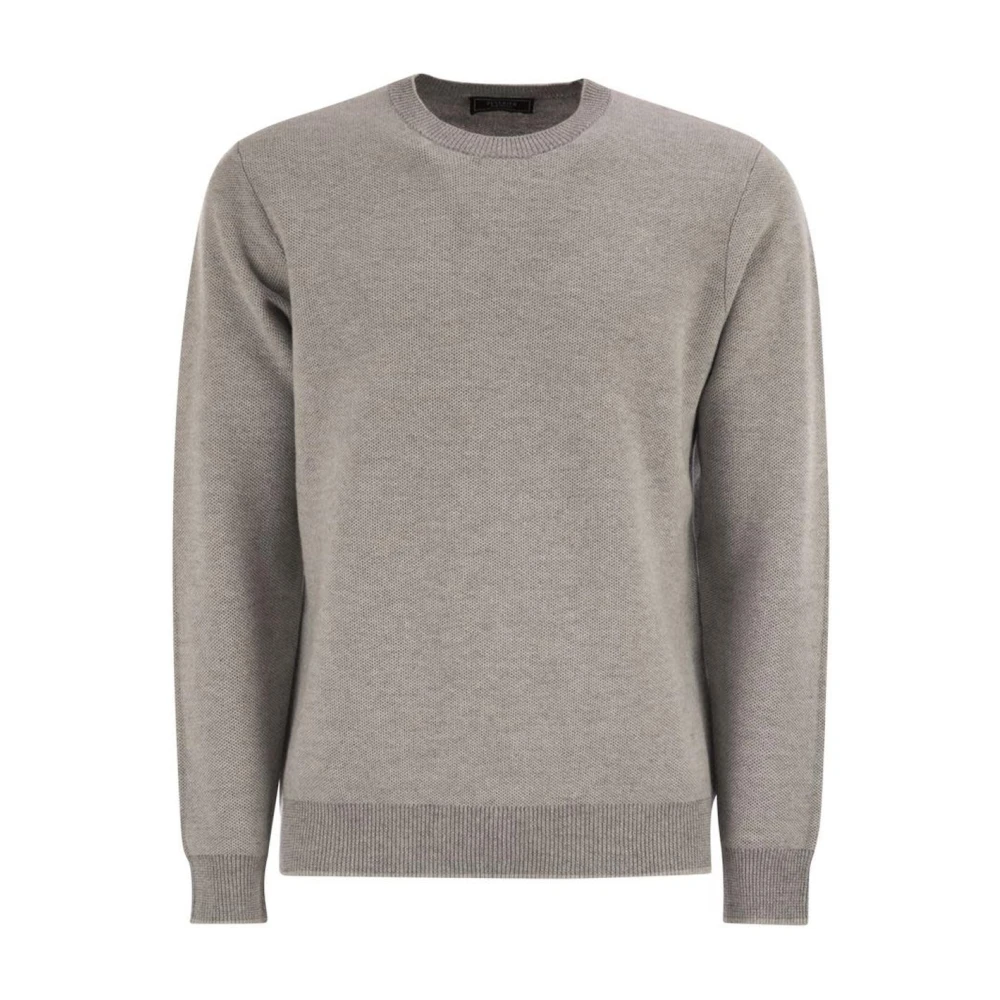 Peserico Men's Gray Crew Neck Fine Knit Jumper - Round-Neck Knitwear - Xl - Knitwear