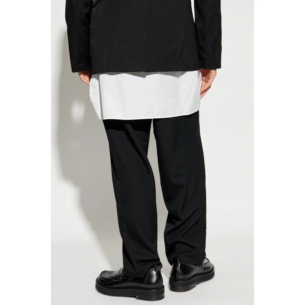 Y-3 Wollen broek Black Heren