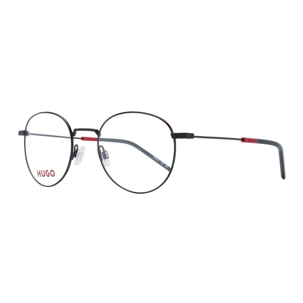 Hugo Boss Zwarte ronde metalen brilmonturen Black Heren