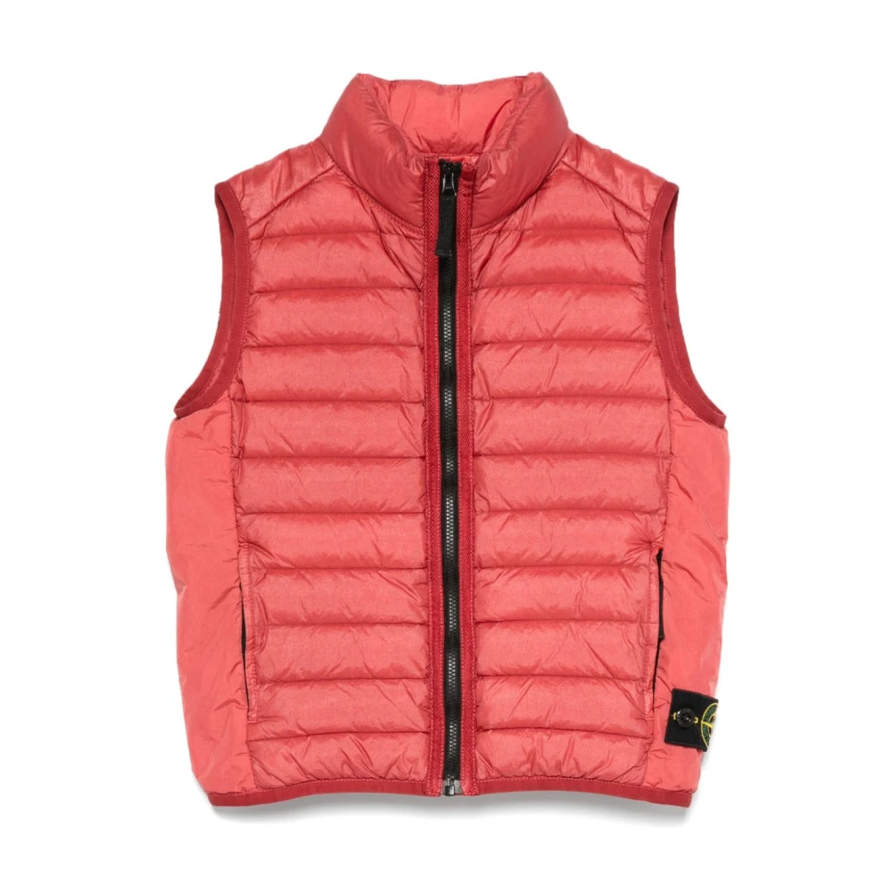 Stone Island Boys Red Vests,, Front Zip Jacket Pockets Size 8 Y