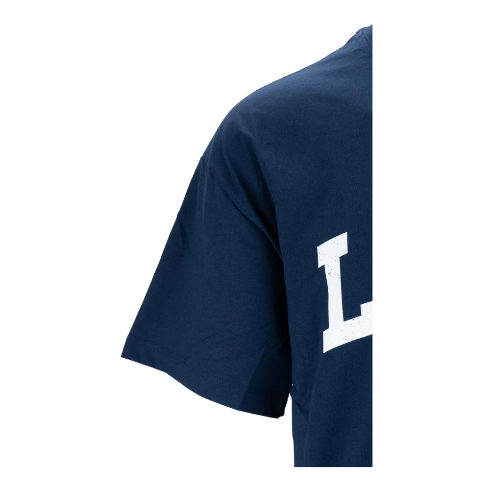 Msgm Heren Love Print Katoenen T-Shirt Blue Heren