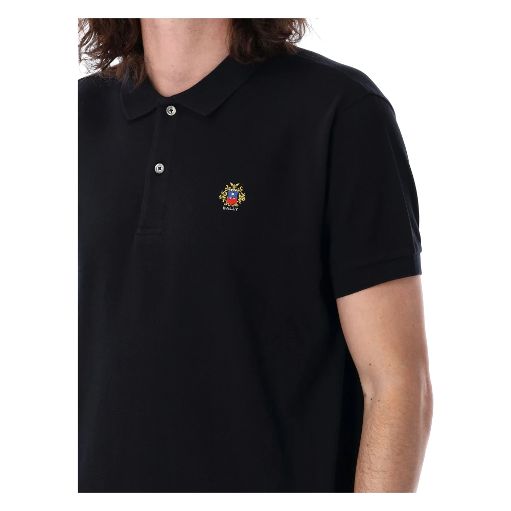 Bally Zwarte Katoenen Poloshirt Klassiek Ontwerp Black Heren