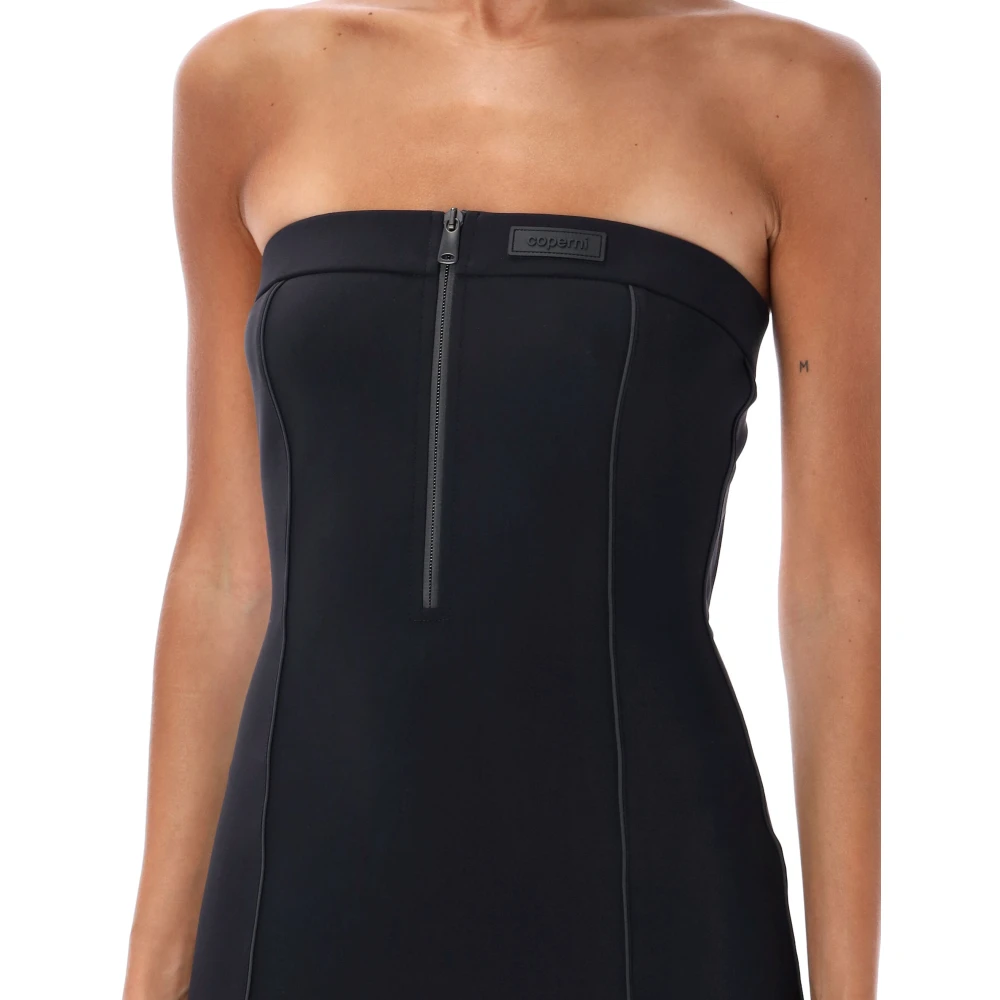Coperni Zwarte Open Rug Bustier Jurk Aw24 Black Dames