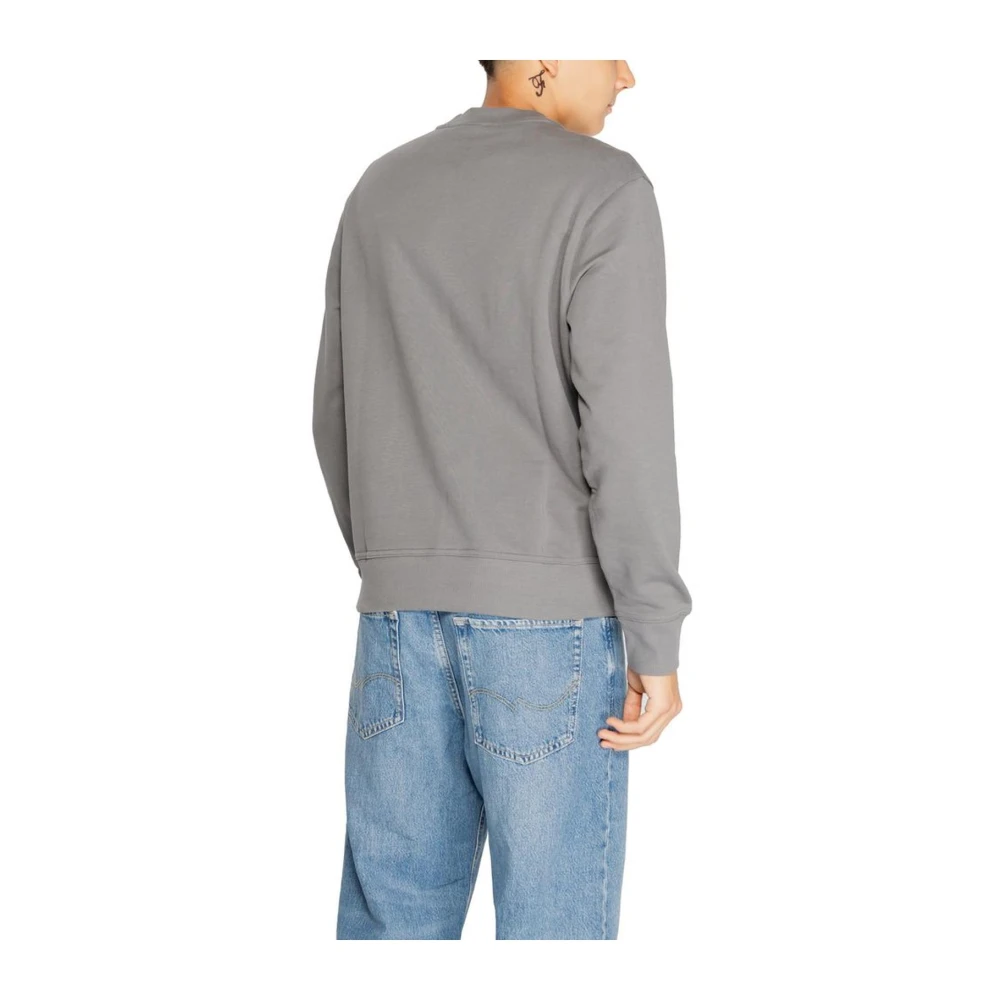 Hugo Boss Katoenen Hoodless Sweatshirt Collectie Gray Heren