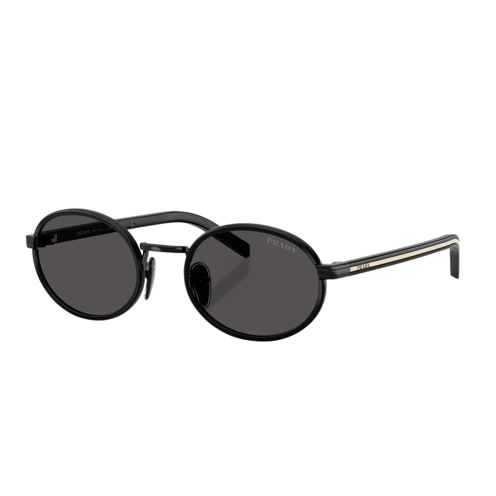 Prada Unisex Black Sunglasses, 52 Mm, B56s Oval Sunglasses
