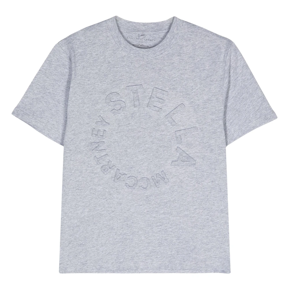 Stella Mccartney Gray Kids Short Sleeve T-Shirts, Male, 5 Y, Circle Logo T-Shirt