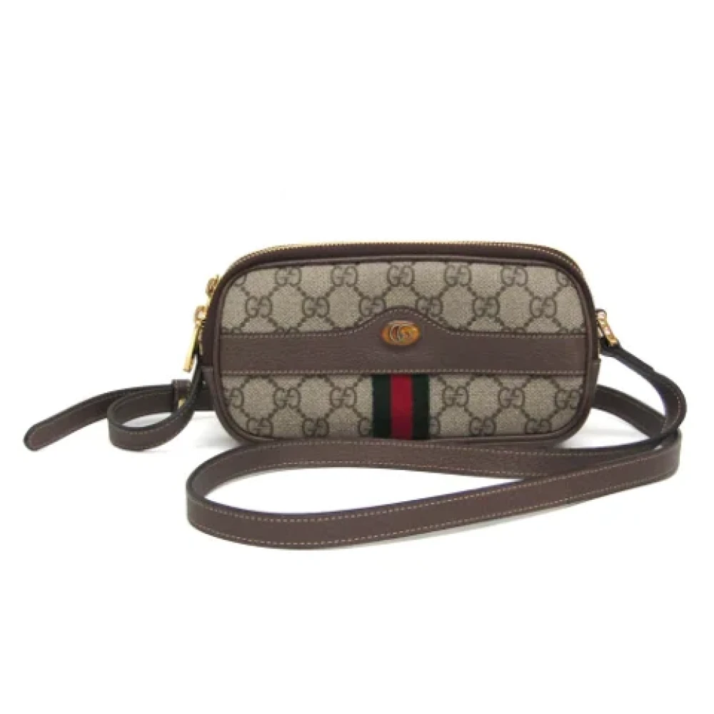 Gucci Vintage Pre-owned Leather crossbody-bags Beige Dames
