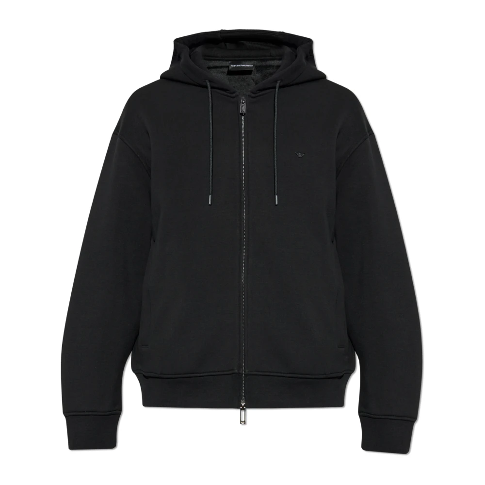 Emporio Armani Zwarte Hoodie Met Rits Black Heren