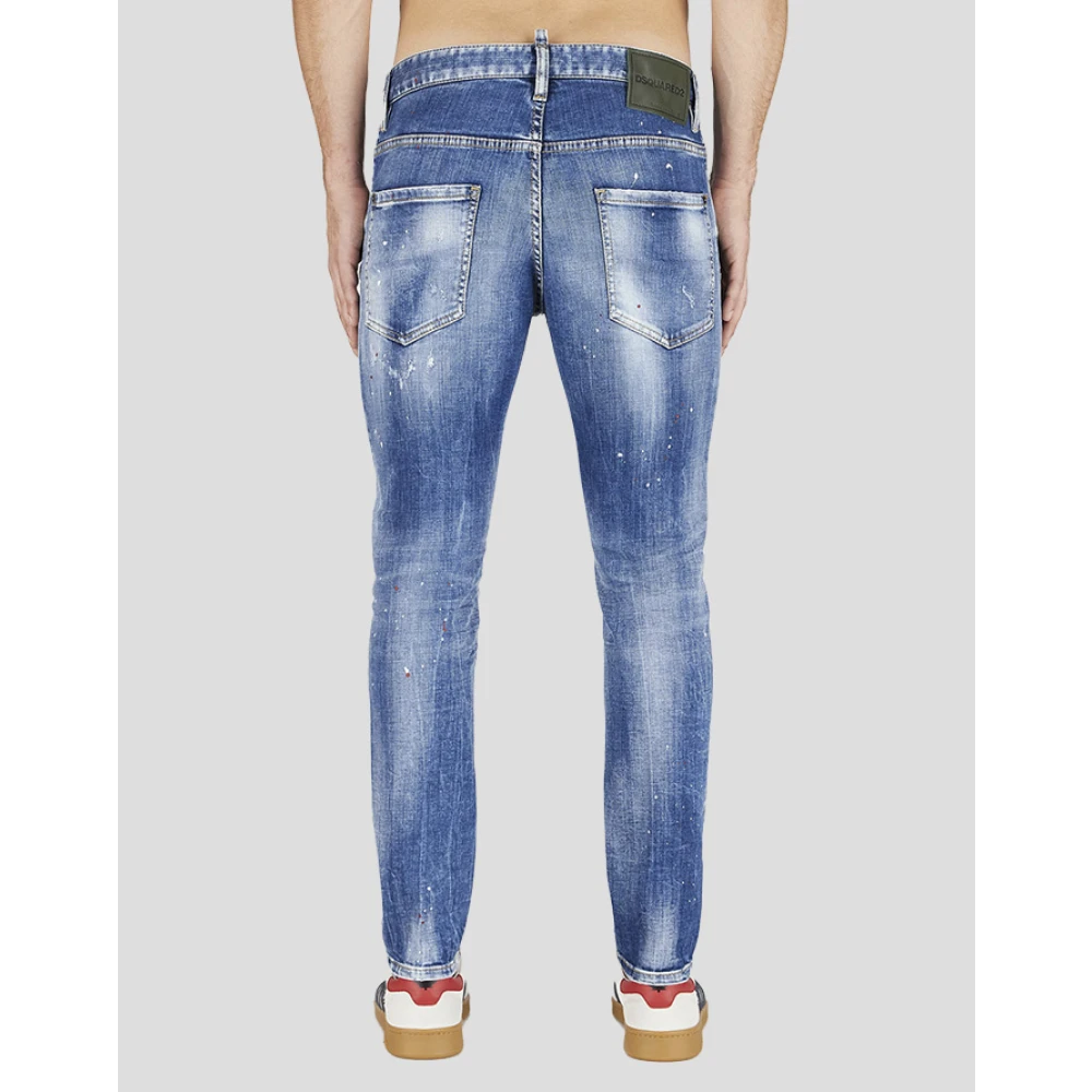 Dsquared2 Blauwe Skater Jeans met Distressed Look Blue Heren