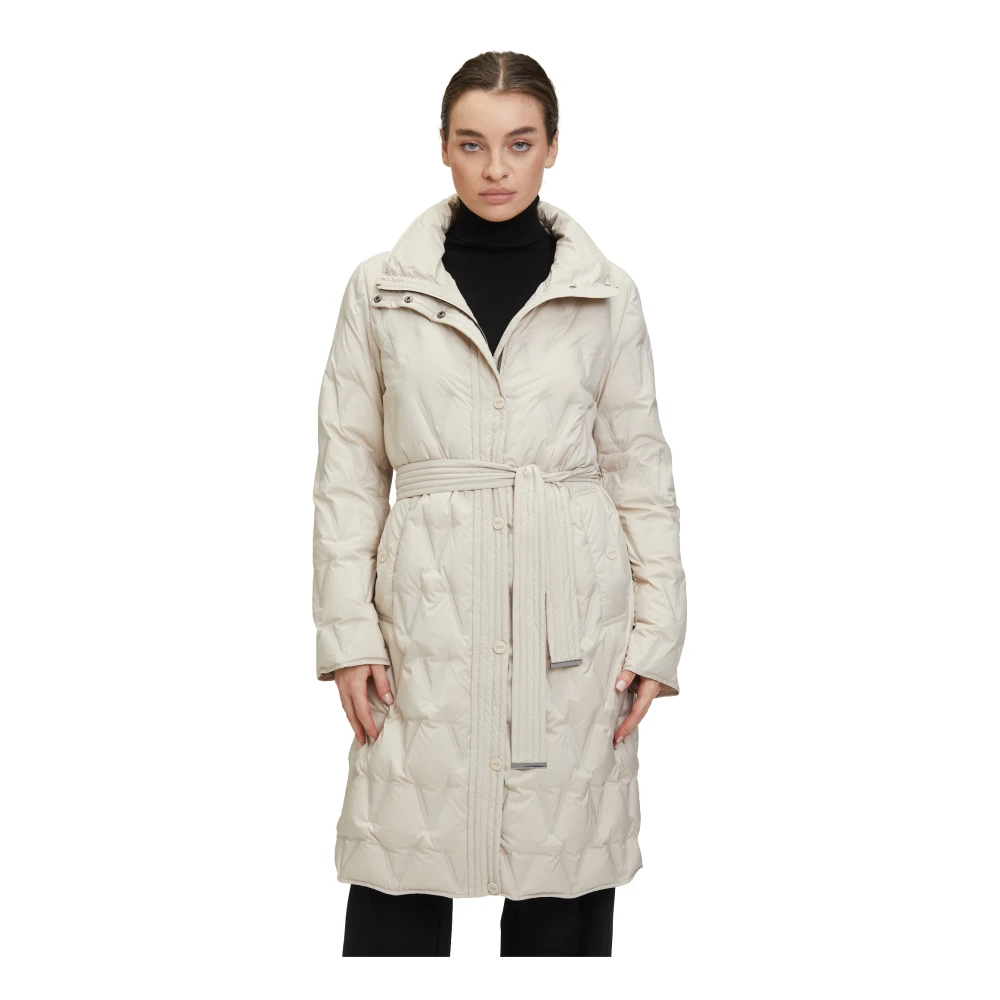 Betty Barclay Gewatteerde donsjas met strikceintuur Beige Dames