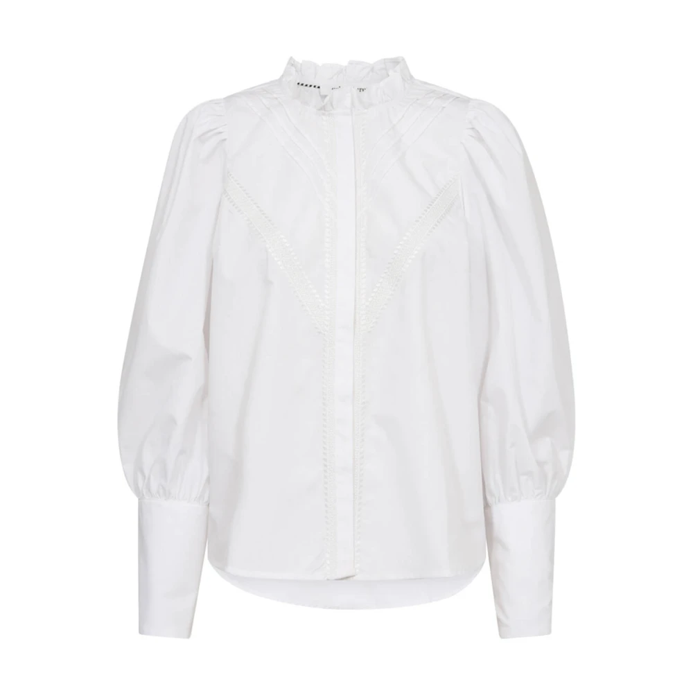 Co'Couture Kanten Blouse Korte Mouw 35522 White Dames