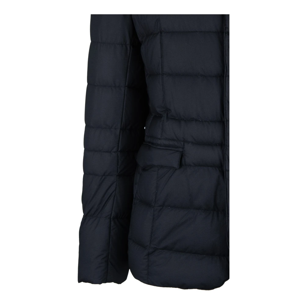 Herno Heren knoop rits gewatteerde jas Black Heren