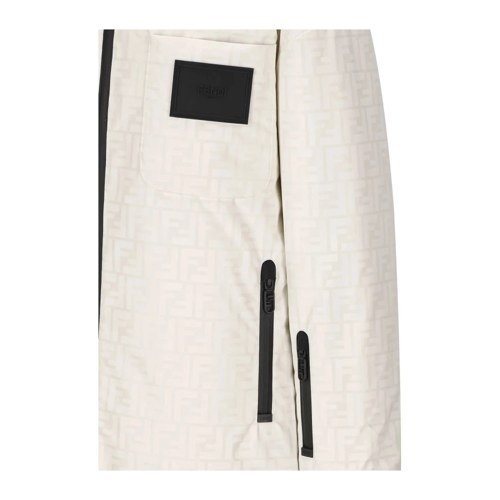 Fendi Ski-jack met Logo Double Face White Dames