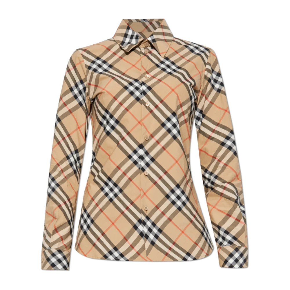 Burberry Women's Beige Checkered Shirt - Shirts - 2XS - Blouses & Shirts