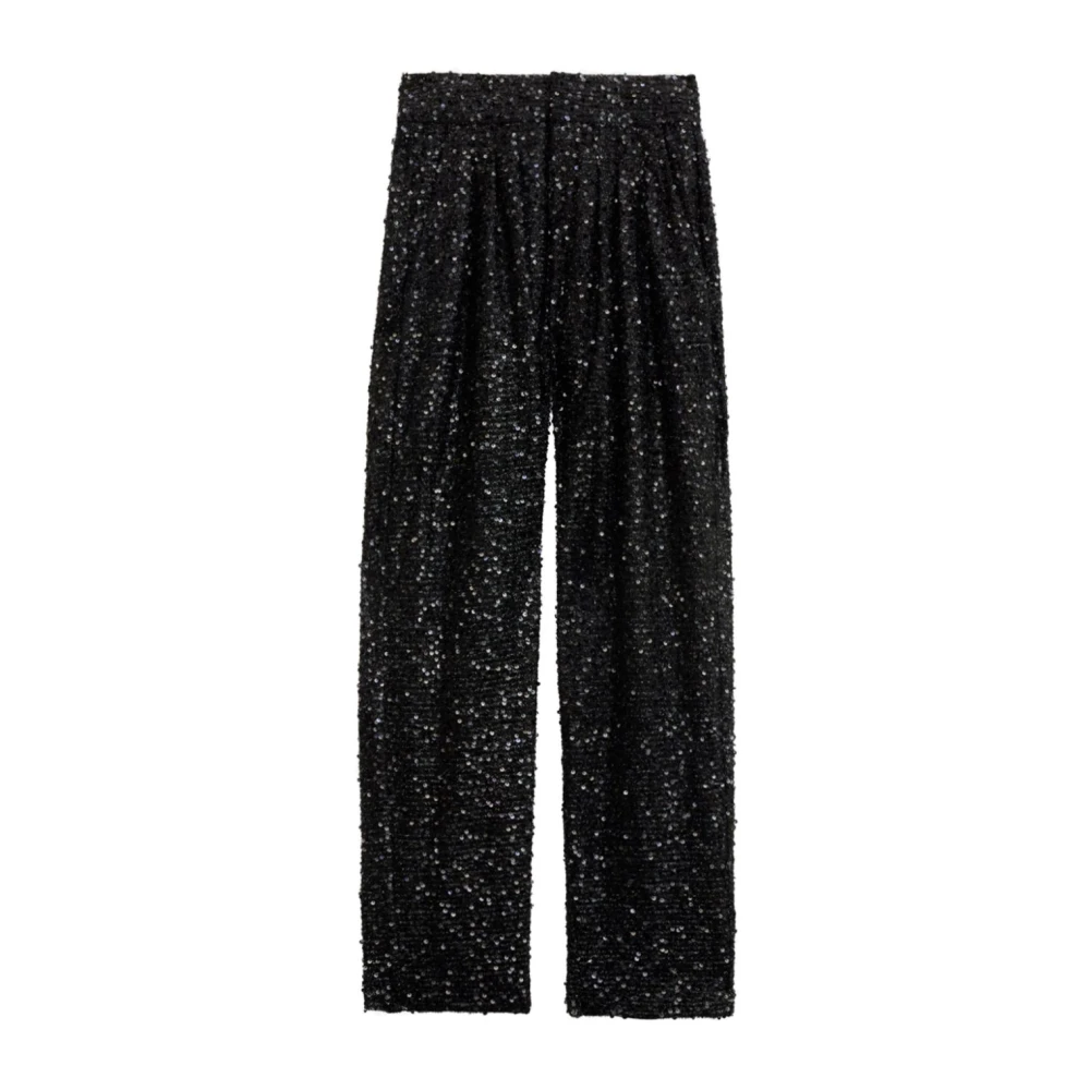 Isabel marant Paillettenontwerp broek met vouwdetails Black Dames