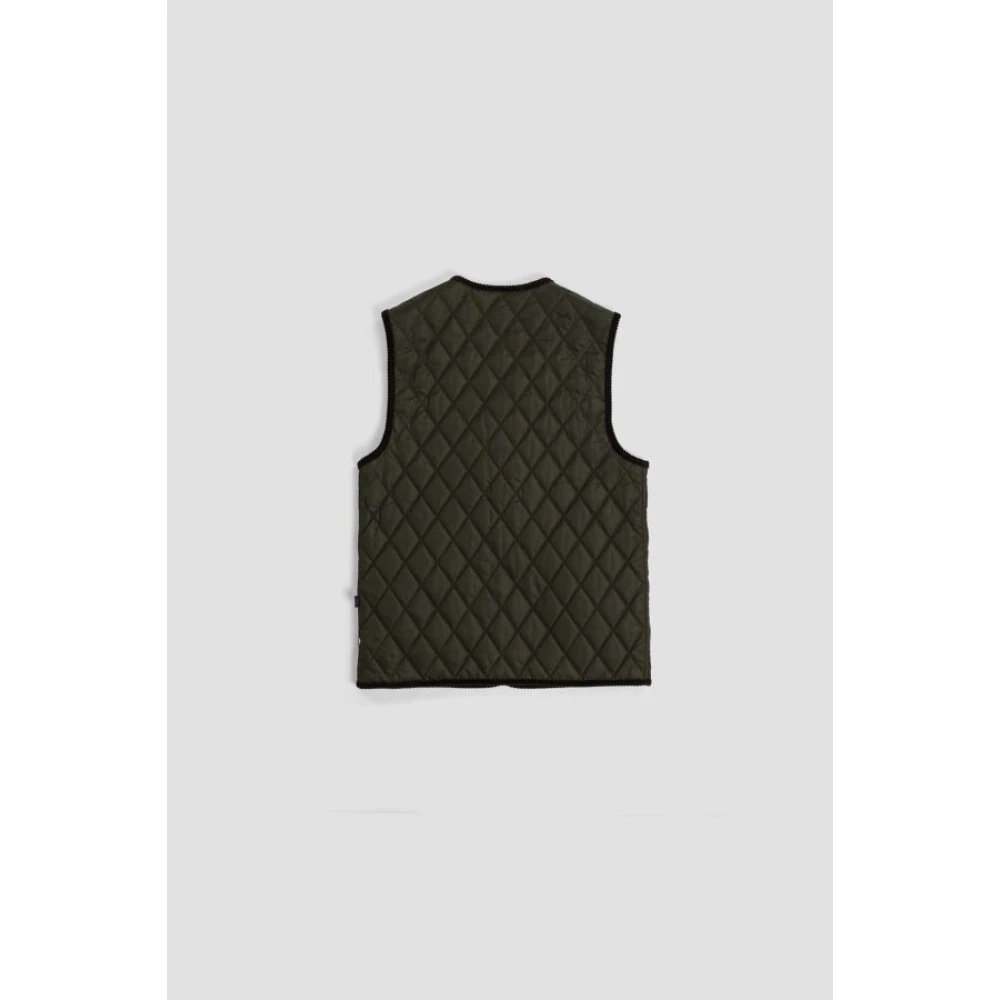 Burberry Gewatteerde mouwloze vest met ruitvoering Green Heren