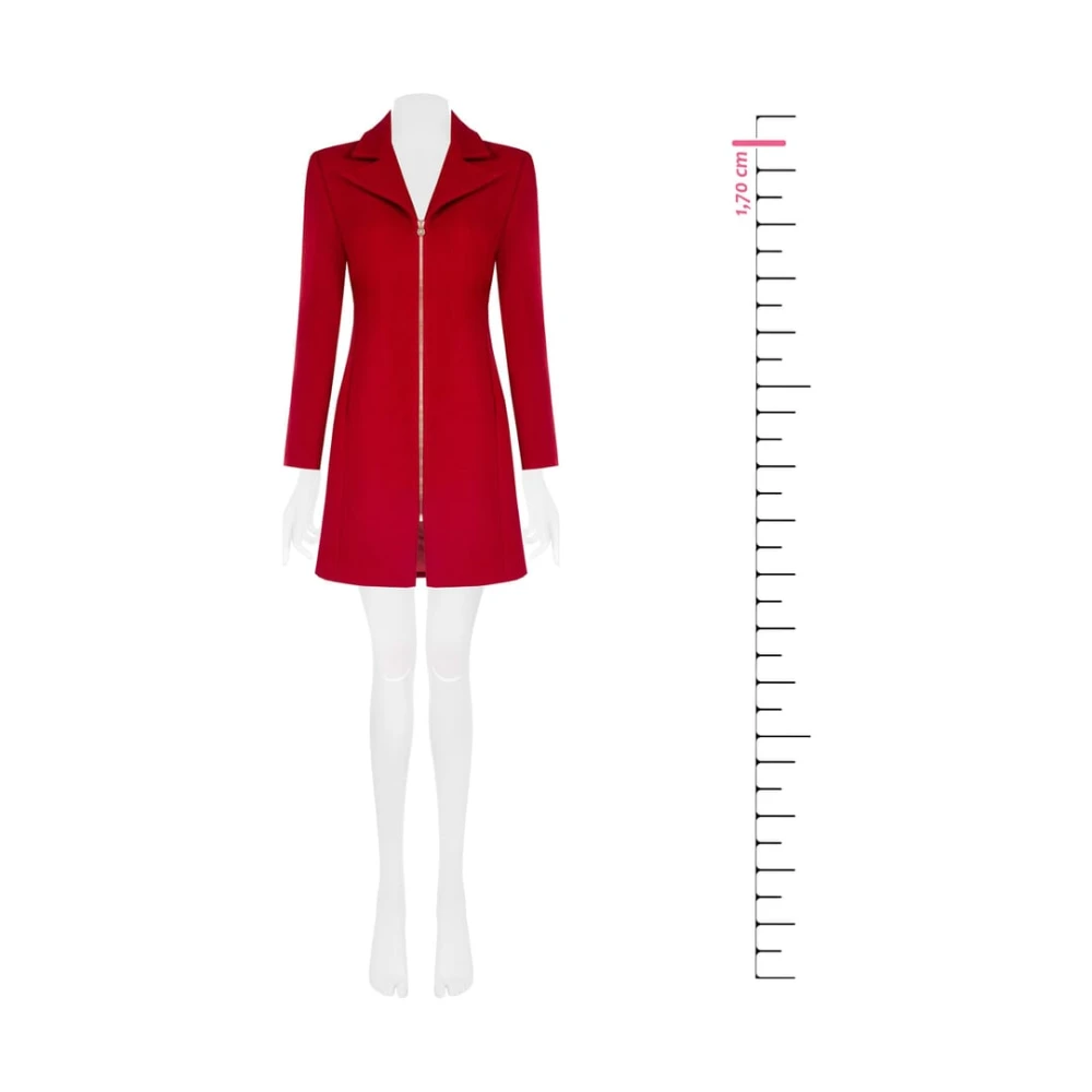 RINASCIMENTO Wollen Jas Herfst Winter Collectie Red Dames